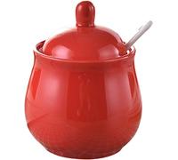 BDSHGRDH salero， Azucarero con tapa y jarra de leche, juegos crema azúcar, azucarero, decoración(Red,Milk Jug and Sugar Bowl)