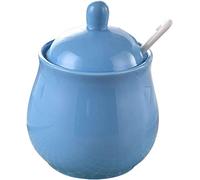 BDSHGRDH salero， Azucarero con tapa y jarra for leche, juegos de crema azúcar, for azucarero(Blu,Milk Jug and Sugar Bowl)