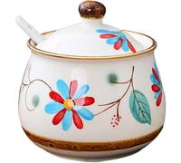 BDSHGRDH salero， Azucarero retro nórdico con tapa, tarro for especias, for cafetería y restaurante, azul, 500 ml/17,6 oz(Safflower,320ml/11.3oz)