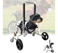 BDSHGRDH Silla de Ruedas para Perros, Carro Ajustable Ligero de 4 Ruedas for heridos, discapacitados, parálisis, Ayuda for la Movilidad Mascotas débiles en Las extremidades traseras