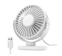 BDSHGRDH ventilador， Mini ventilador de escritorio USB portátil, rotación 360 °, 3 velocidades, potente flujo aire, pequeño refrigeración for dormitorio, hogar, oficina y(White)