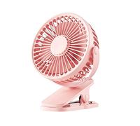 BDSHGRDH ventilador， Mini Ventilador portátil con Clip de mano, eléctrico escritorio silencioso recargable por USB, pequeño refrigeración for dormitorio estudiantes(Pink)