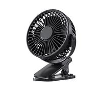BDSHGRDH ventilador， Mini Ventilador portátil con Clip de mano, eléctrico escritorio silencioso recargable por USB, pequeño refrigeración for dormitorio estudiantes(Black)