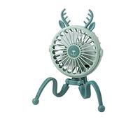 BDSHGRDH ventilador， Ventilador recargable por USB, ventilador for cama de cochecito bebé, retráctil silencioso con Clip, miniventilador portátil Variable, escritorio for oficina(Green)