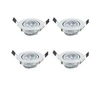 BDSHL Paquete de 4 Focos Empotrables 3 Colores Carcasa 85~265V Downlights de Fundición a Presión 30° Resaltado Ajustable 3 Colores de Iluminación Luces de Techo LED Regulables
