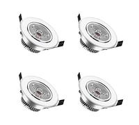 BDSHL Paquete de 4 Luces LED de Techo de Baja Potencia, Downlights de Fundición a Presión, Ajustables a 30°, 8 Colores de Iluminación, Focos Empotrables LED para Múltiples Ocasiones