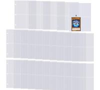 BDSHUNBF 25 Piezas Fundas para Cartas, Fundas para Cartas Coleccionables, Funda de Tarjeta de Doble Cara Hojas, Funda Carta Transparente(200 cuadrícula para Cartas)