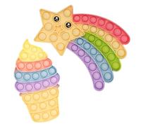BDSHUNBF 2PCS Fidget Toy, Juguete Sensorial, Pop Bubble Fidget, Silicona Fidget Juguete, Pop Fidget It Toy, Arcoíris Pop It Juguete, para Adultos