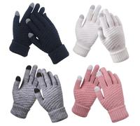 BDSHUNBF 4 PCS Guantes de Invierno, Guantes Touch Screen para Mujer/Hombre, Guantes Termicos Mujer Guantes Invierno con Pantalla Táctil, Guantes Mujer Invierno (4, 4 colores, M)