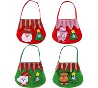 BDSHUNBF 4PCS Bolsas de Regalo, Bolsa Regalo Navidad, Bolsas de Navidad con Asas, Bolsa de Algodón Favores de Fiesta, para Navidad Frutos Secos Caramelos Chocolate Bizcocho