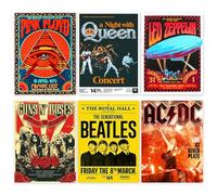 BDSHUNBF Juego de 6 Pósteres Portada de álbum de Música Banda de Rock, Cubierta de álbum, Póster de Música, Lienzo Estético, Arte de Pared, Sin Marco, para Niñas y Niños