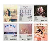 BDSHUNBF Juego de 6 Pósteres Portada de álbum de Música Melanie, Cubierta de álbum, Póster de Música, Lienzo Estético, Arte de Pared, Sin Marco, para Niñas y Niños
