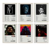 BDSHUNBF Juego de 6 Pósteres Portada de álbum de Música The Weeknd, Cubierta de álbum, Póster de Música, Lienzo Estético, Arte de Pared para Niñas y Niños, Sala de Estar Dormitorio 8 x 10 Pulgadas