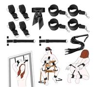BDSM Bed Restraints Sex Bondage Set Parejas Juguetes sexuales, 12PCS Door Restraints Kit incl Correas sexuales Puñetes Paddle Blindfold Pinzas de pezón, engranajes