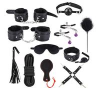 BDSM Bondage Kit, 11 Piezas SM Sex Set Juguetes Eróticos con Esposas Látigo Máscara, Juegos Sexuales Esclavitud para Pareja Adultos Mujer Hombre