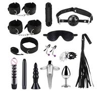 BDSM Bondage Kit, 15Piezas SM Sex Set Juguetes Eróticos con Esposas Látigo Máscara, Juegos Sexuales Esclavitud para Pareja Adultos Mujer Hombre