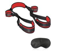 BDSMAGE Sex Toys Bondage Kit, Manette con Benda giochi erotiici coppie, sexytoysys coppia, sexy shop, Giocattoli Sessuali con Manette Sexyshop (Rojo)