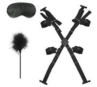 BDSMLOVE Set BDSM, set de bondage para sexo extremo, set de bondage con esposas, antifaz, juguete sexual con plumas, set de bondage para puerta, juguetes BDSM