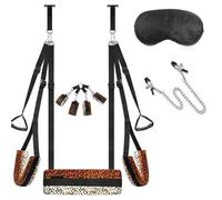 BDSMYEE Kit de Columpio de Amor de Lujo, Columpios Sexuales, Venda para Los Ojos, Pinza para Pezones, Cadena, Esposas y Ataduras, Juego de Ataduras Puerta para Parejas