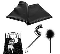 BDSMYEE Sábanas de látex, sábanas de látex para sexo, sábanas de látex, sábanas eróticas, látigo sexual, juguete sexual con plumas, juguetes eróticos para parejas
