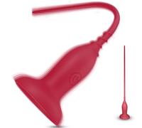 BDSMYEE vibración tapón uretral,Dilatador uretral,Estimulación de la próstata10 modos de vibración,Silicona suave dilatador,Masturbación con estimulación masculina (Rojo, Pequeño)