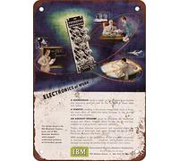 BDTS IBM Electronic Machines - Letrero de Metal de Metal, 20 x 30 cm