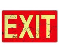 BDTS Señal de Advertencia de Metal 8 x 12 Pulgadas con Texto en inglés Nostalgic Exit. Letrero de Metal de Aluminio Envejecido para Garaje, Estilo Vintage