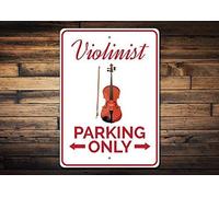 BDTS - Señal de Aparcamiento Violinista para Violinista, Regalo para violín, Reproductor de violín, señal de Metal, 20 x 30 cm