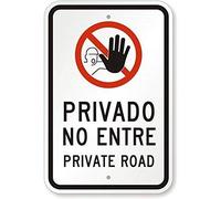 BDTS Señal de Metal Privado No Entre Private Road Sign de Metal, 20 x 30 cm