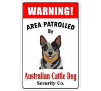 BDTS - Señal metálica de 20 x 30 cm con Texto en inglés Warning Area Patrolled by Australian Cattle Metal Sign