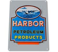 BDTS - Señal metálica de estaño de 8 x 12 Pulgadas con Texto en inglés Harbor Petroleum Tin Metal Sign Gas Oil Station Garage Decoration