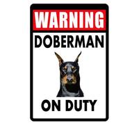BDTS Señal metálica de Metal de 20 x 30 cm con Texto en inglés Guard Dog Doberman, de Aluminio Firme, no se oxida, Color Completo, Personalizable