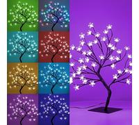 BDUSXYZ - Árbol de cerezo iluminado, 48 LED, 16 modos que cambian de color, 4 modos, enchufa el árbol de bonsái artificial como luces de noche para Halloween, Acción de Gracias, Navidad, fiesta de