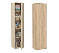 BDW - Armario con 5 estantes - Mueble de Almacenamiento de 40cm de Ancho, 180cm de Alto y 35cm de Profundidad - Armario para habitación Infantil - 1 Puerta - Roble Sonoma