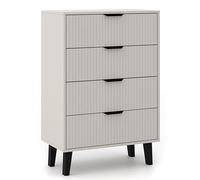 BDW - Cómoda de Cuatro Cajones - Aparador Escandinavo para Salón - Ideal para Dormitorio Infantil, Juvenil o Recibidor - En Tablero de Partículas Laminado Macizo - Cachemira