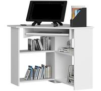 BDW Escritorio esquinero en Forma de L: Elegante y Funcional: Ahorra Espacio y es Funcional - Espacio de Trabajo de Escritorio para estudiar y Trabajar - 80x74x80cm - Blanco