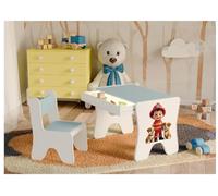 BDW Juego de sillas de escritorio para niños, mesa de juegos ergonómica azul con cajón espacioso, mesa de aprendizaje y juego para niños, muebles para guardería (1)