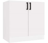 BDW Katia D-80 - Armario de cocina, 80 x 45,5 x 82 cm, blanco mate, 2 puertas con compartimento para estantes, lavabo