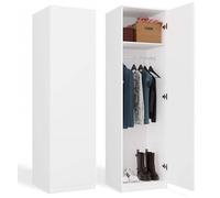 BDW SD-50 Armario, 50 x 50 x 180 cm, 4 estantes, barra para ropa Ideal para un dormitorio, pasillo, habitación infantil o oficina | Perchero, guardarropa (Blanco)