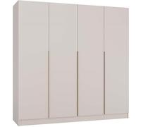 BDW Senso 4D Armario 4 Puertas 200x200x56.5cm Cachemira con Tiradores Dorados 11 Estantes para Sala de Estar Dormitorio Oficina Producto Premium