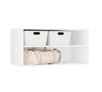 BDW - Sistema de Dressing Modular - Armario Abierto Moderno con Módulos - Barras, Cajones, Estantes, Elementos Superiores, Dormitorio, Pasillo - OPENO 100, Blanco