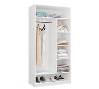 BDW - Sistema de Dressing Modular - Armario Abierto Moderno con Módulos - Barras, Cajones, Estantes, Elementos Superiores, Dormitorio, Pasillo - OPENO 1W6P, Blanco