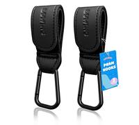 Bdwing Gancho Multifuncional para Silla de Paseo, 2 Pack Ganchos Carro Bebe Cuero, Ganchos para bolso carro bebe para colgar, Ligero y Duradero Accesorios Carro Bebe(Negro)