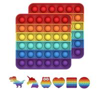 BDwing Pop Push It Juguete Antiestrés Sensorial para Niños, Fidget Toy de Silicona Push Bubble 2 Pack, Juguete Educativo para Aliviar el Estrés, Regalo para Niños, Aula y Familia(Circular)