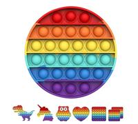 BDwing Pop Push It Juguete Antiestrés Sensorial para Niños, Fidget Toy de Silicona Push Bubble, Juguete Educativo para Aliviar el Estrés, Regalo para Niños, Aula y Familia(Circular)