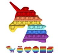 BDwing Pop Push It Juguete Antiestrés Sensorial para Niños, Fidget Toy de Silicona Push Bubble, Juguete Educativo para Aliviar el Estrés, Regalo para Niños, Aula y Familia(Unicornio)