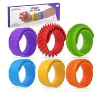 BDwing Pulseras de silicona Fidget Toys Sensory, 6 unidades, antiestrés, juguete para aliviar el estrés, alivio del estrés, regalo para niños y adultos, TDAH y autismo Sensory Toys