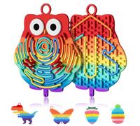 BDWing Sensorik Toy Activity Board, Silicone Sensory Fidget Toy, Juguete Antiestres Educativo para Aliviar el Estrés, Necesidades Especiales Silenciosas Aula para Niños (Búho, Multicolor)