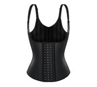 BDXMKS Fajas Reductoras Mujer Chaleco Moldeador de Cintura de látex con 25 Huesos de Acero, Faja Moldeadora, corsé bajo el Busto(Black,XL)