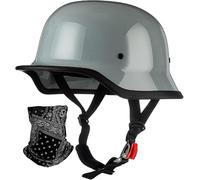 BDXZJ Cascos Abiertos Retro Vintage Casco Jet Moto Alemana, Gorra Mujer Hombres Adultos con Hebilla De Liberación Rápida Ajustable, Scooter Crucero Bicicleta, Homologado Cascos De Motocicleta I,M